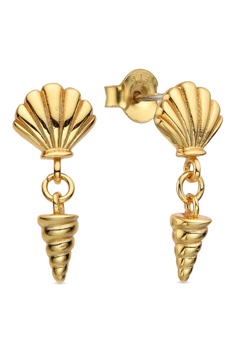 Livia Shell Drop Earrings, Main, color, GOLD