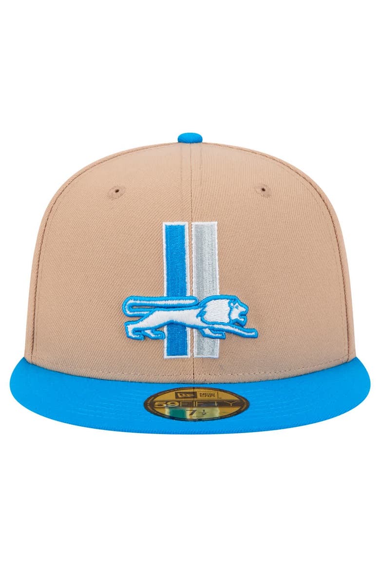 Men's New Era Tan Detroit Lions  Throwback Logo Main 59FIFTY Fitted Hat, Alternate, color, Tan