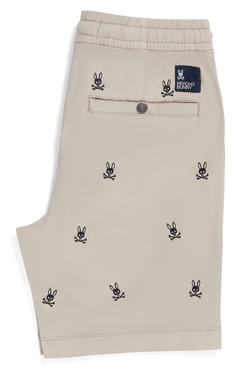 Psycho Bunny Kids' Isles Embroidered Drawstring Shorts, Alternate, color, 
