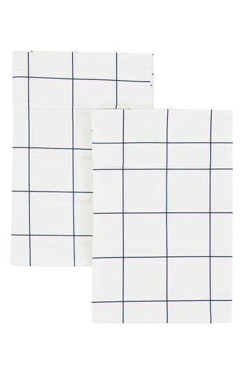 Melange Home Grid Percale Cotton Pillowcase Set