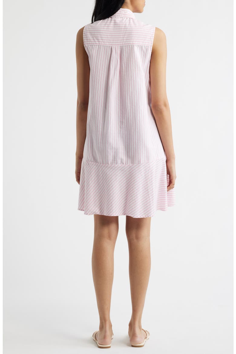 Marina Stripe Sleeveless Cotton Shirtdress, Alternate, color, ROSE SHADOW