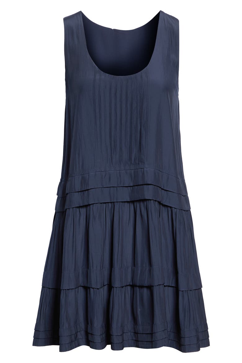 Paola Pleat Minidress, Alternate, color, NAVY