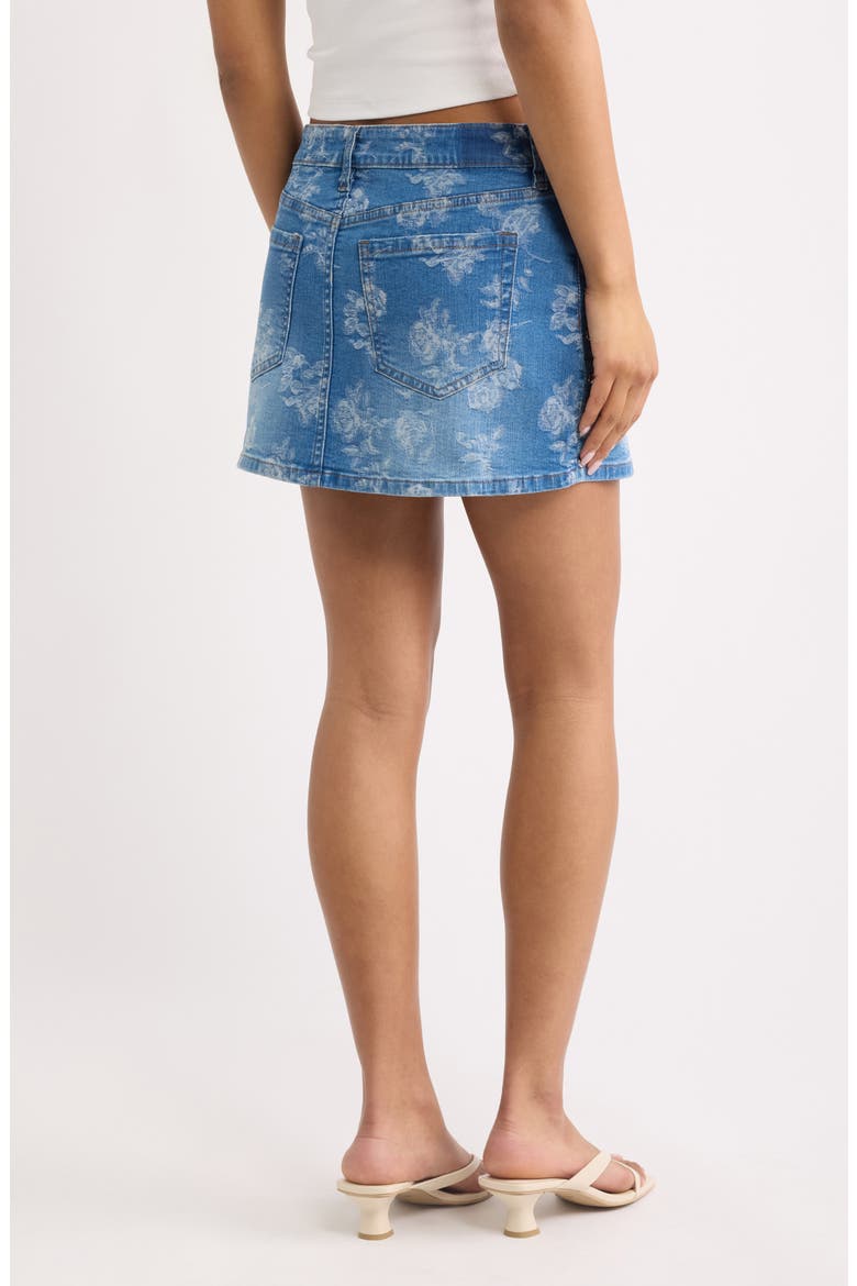 Rose Jacquard Miniskirt, Alternate, color, INDIGO