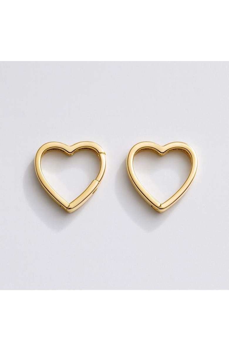 Ivy & Pearl Co. The Bellamy Heartline Hoops, Main, color, Gold