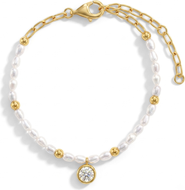 In Season Jewelry CZ Pearl Girls Plated Bracelet