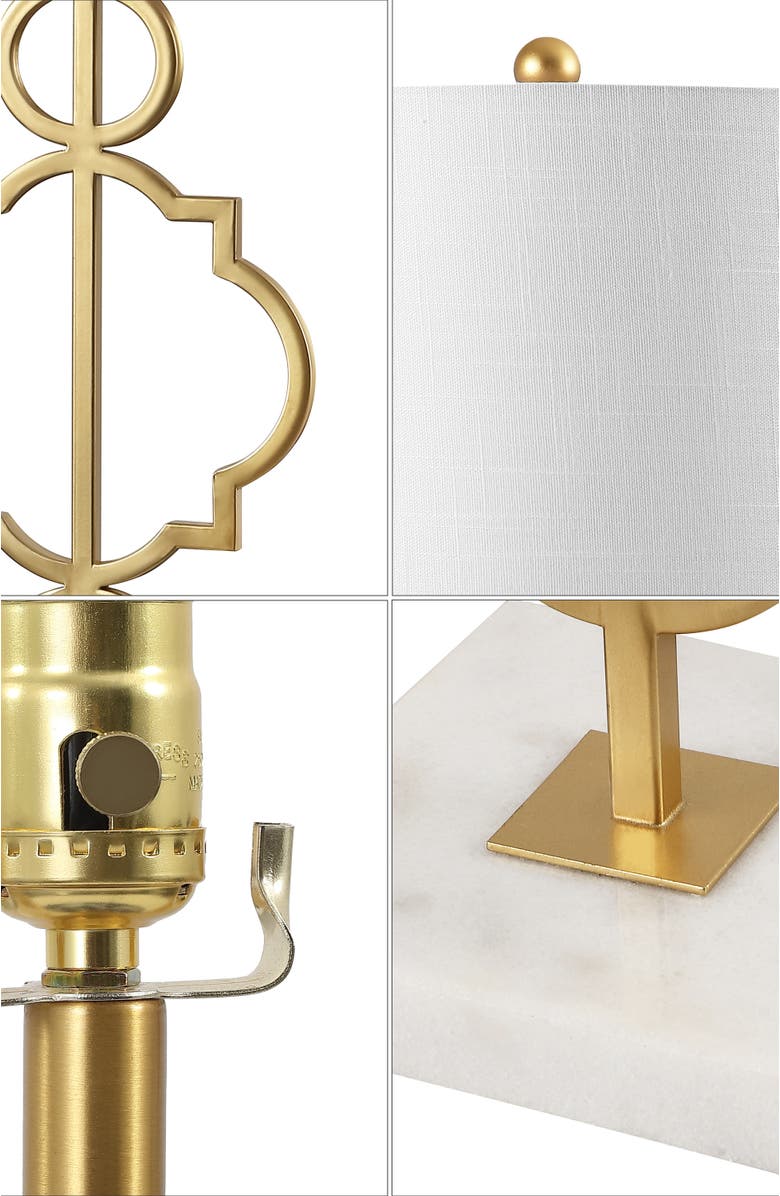 JONATHAN Y July 31" Modern Contemporary Metal LED Table Lamp, Gold Painting, Alternate, color, Gold Painting/White