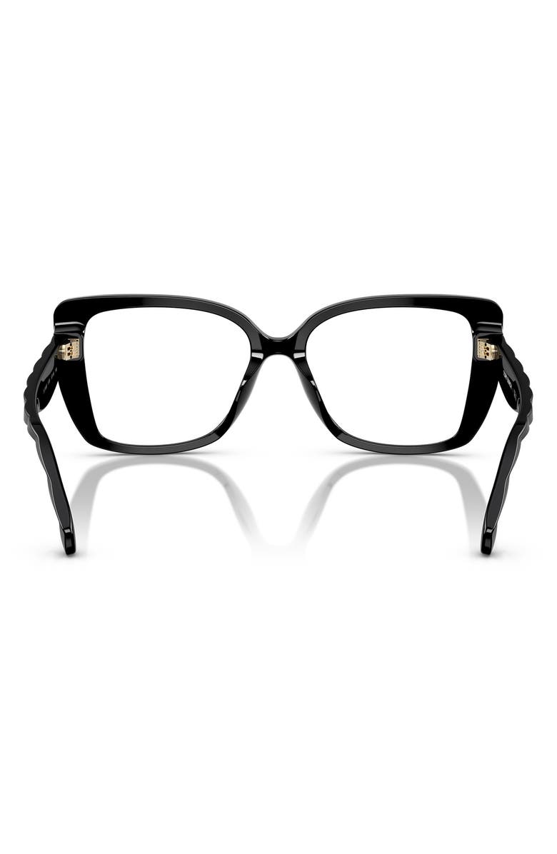 Tory Burch 53mm Square Optical Glasses, Alternate, color, Black