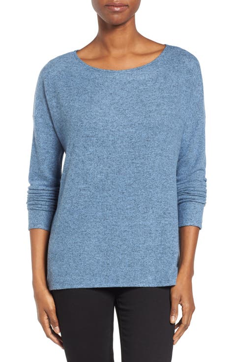 Gibson Cozy Ballet Neck High/Low Pullover (Regular & Petite)