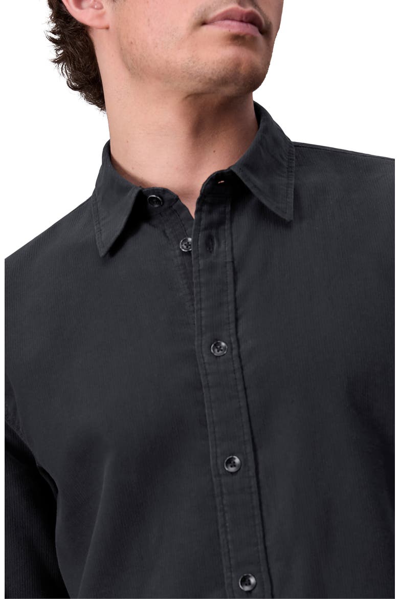 Finch Corduroy Button-Up Shirt, Alternate, color, BLACK