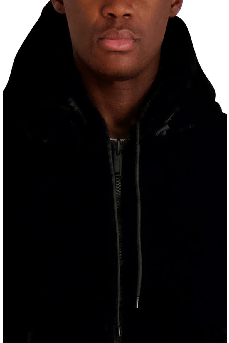 Reversible Zip Front Faux Fur Jacket, Alternate, color, BLACK