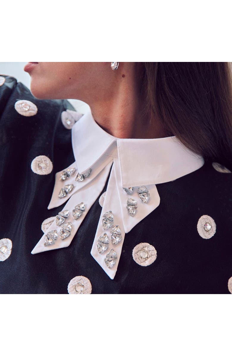 Lele Sadoughi Victoria Triangle Crystal Bow Tie Collar, Alternate, color, White Silver 999