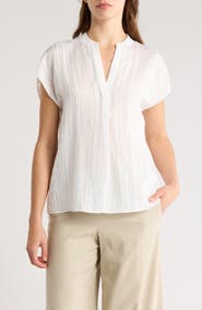 Vince Split Neck Dolman Sleeve Top