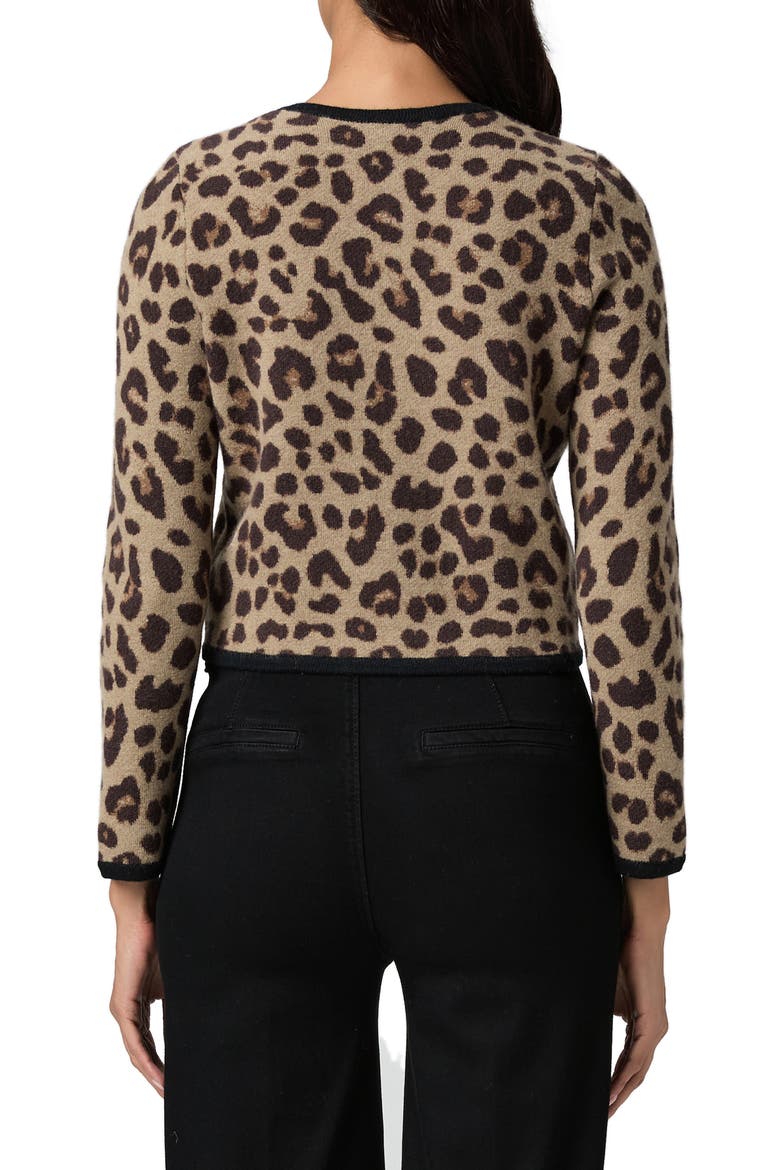 Oberon Leopard Spot Crop Merino Wool Cardigan, Alternate, color, NATURAL MULTI