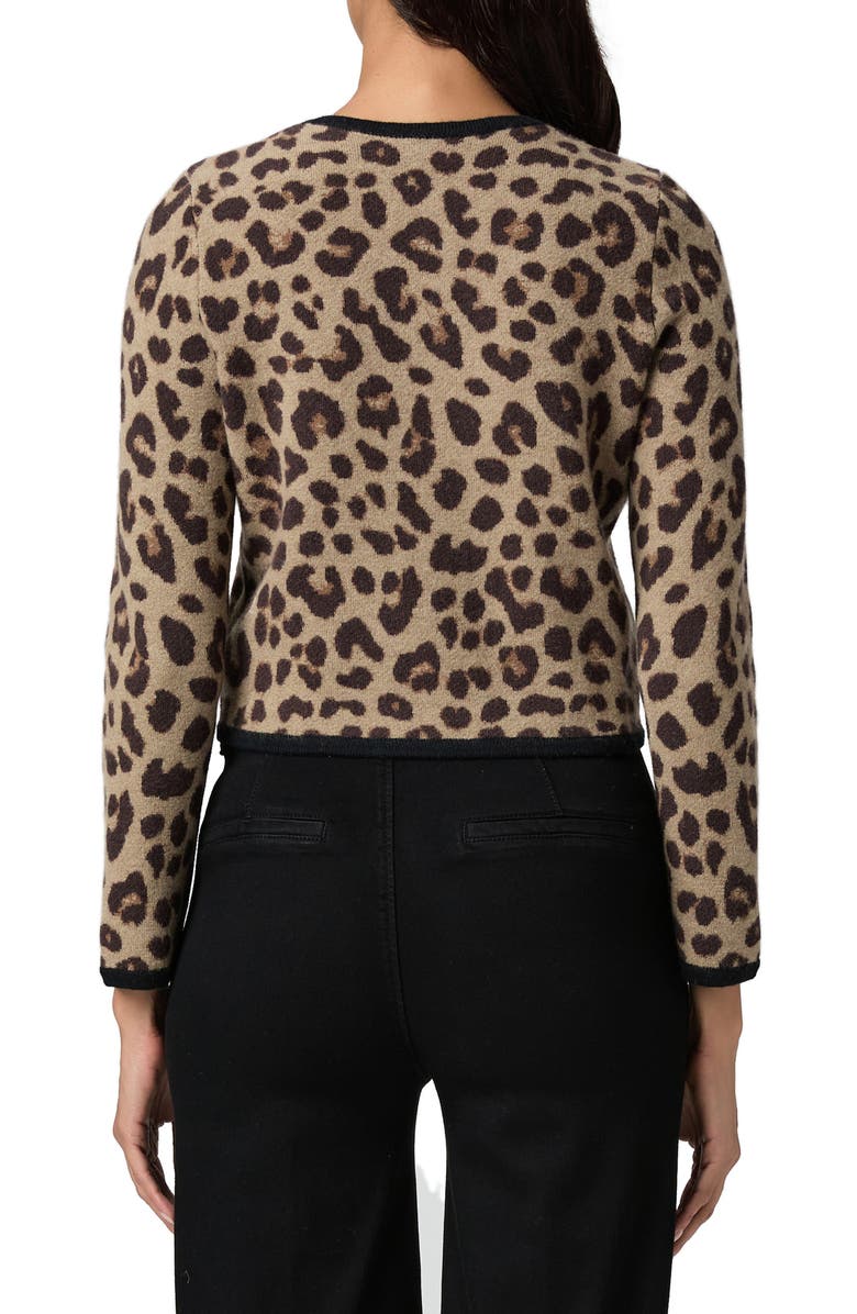 PAIGE Oberon Leopard Spot Crop Merino Wool Cardigan, Alternate, color, Natural Multi
