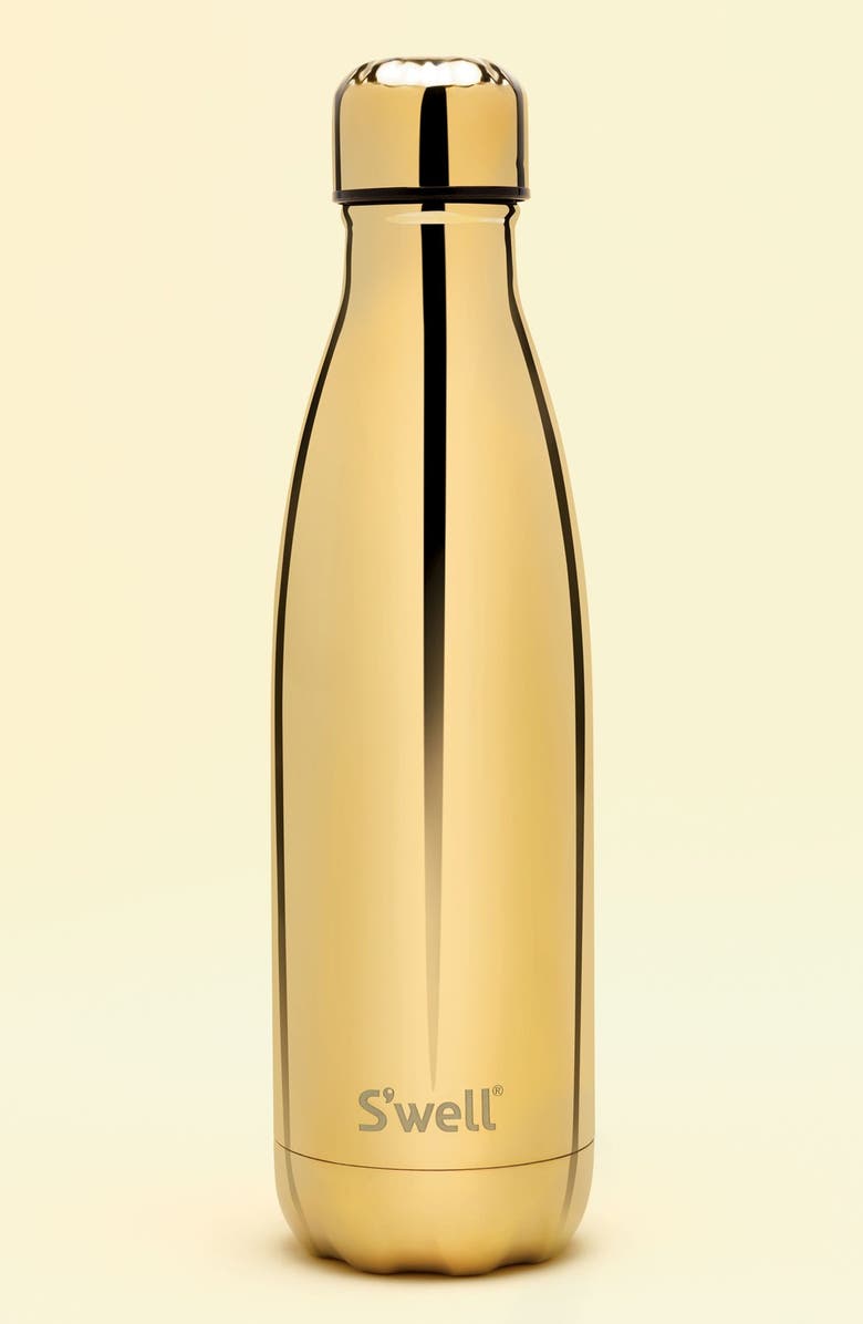 S'well 'Metallic Collection - Yellow Gold' Stainless Steel Water Bottle, Alternate, color,