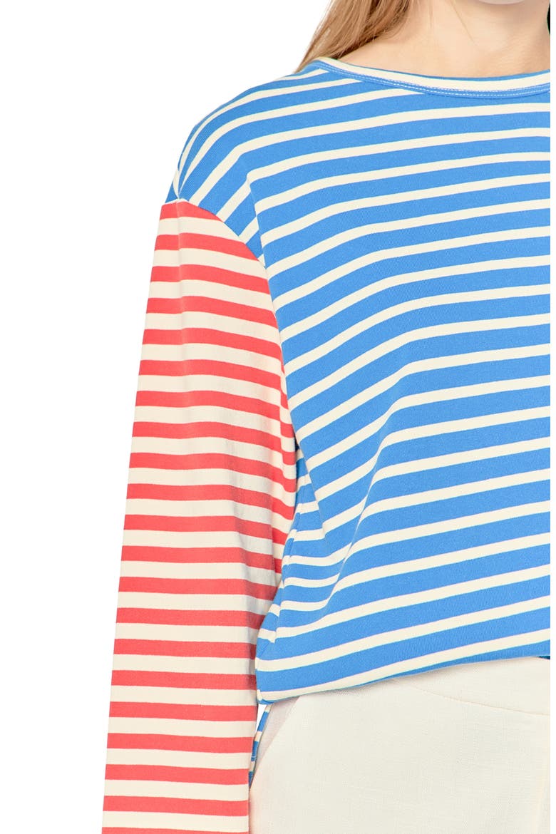 Stripe Colorblock Top, Alternate, color, BLUE MULTI