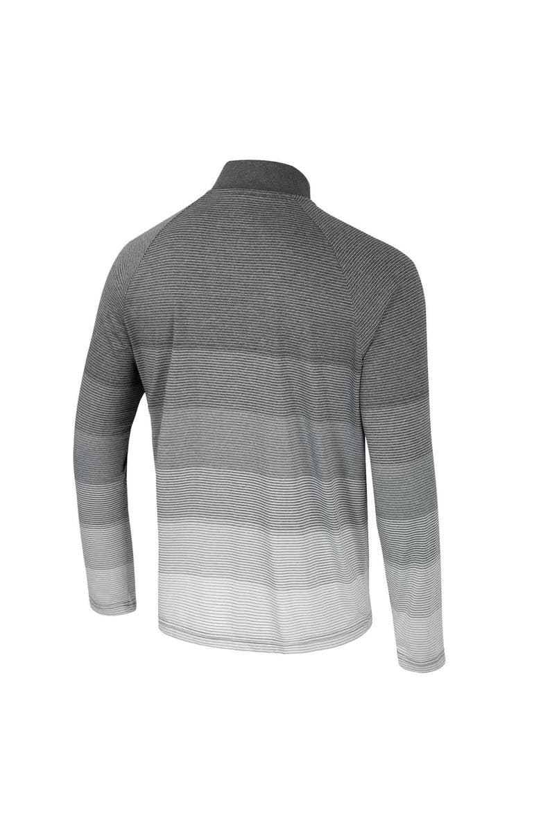 COLOSSEUM Men's Colosseum Gray Ohio State Buckeyes AI Striped Mesh Quarter-Zip Raglan Windshirt, Alternate, color, Gray