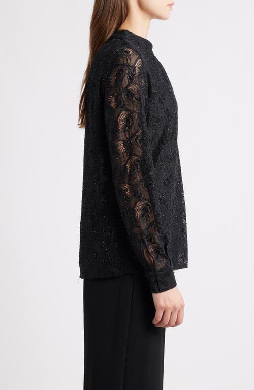 Elie Tahari Andi Burnout Velvet Lace In Black
