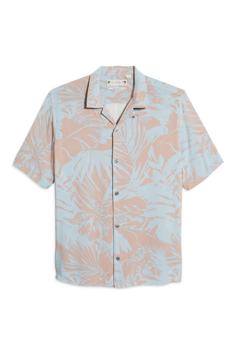 Lanai Floral Relaxed Fit Short Sleeve Button-Up Camp Shirt, Alternate, color, PINK