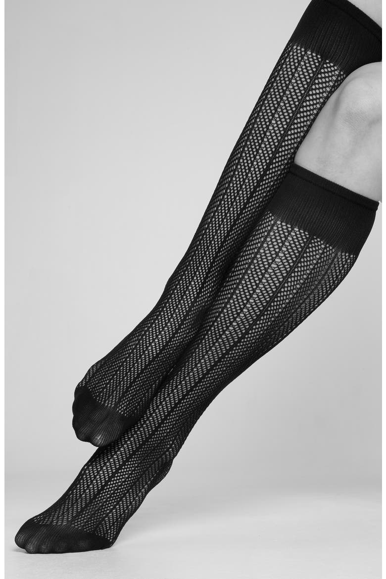 Astrid Knee High Stockings, Alternate, color, BLACK