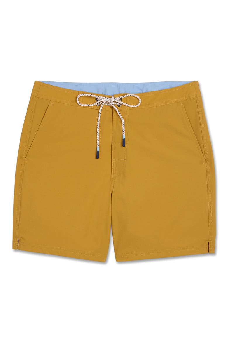 Swell Solid Water Repellent Board Shorts, Alternate, color, GOLD