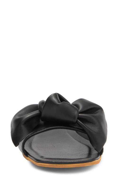2 Twin Hearts Bow Flat Sandal In Black