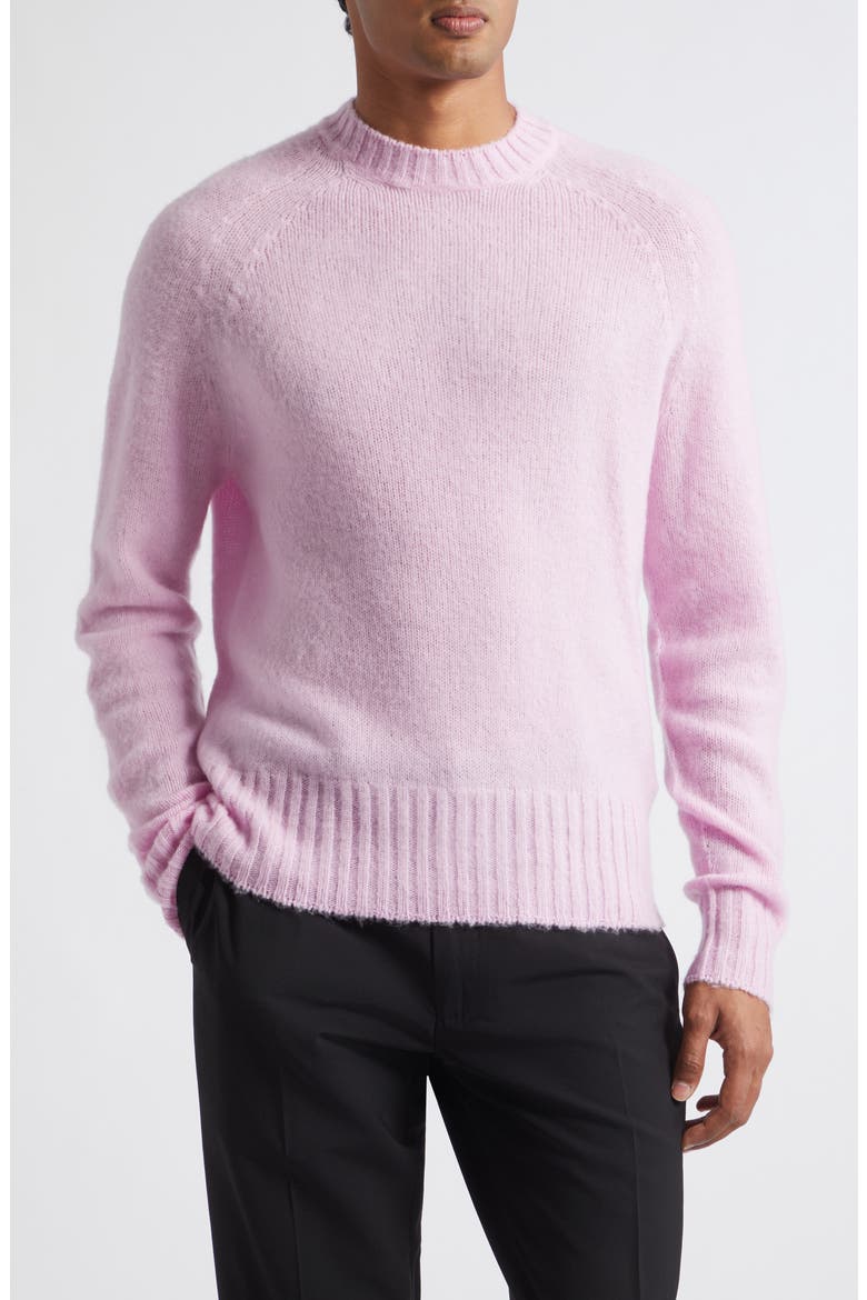 Brushed Cashmere Seamless Crewneck Sweater, Main, color, PAH LIGHT ROSE