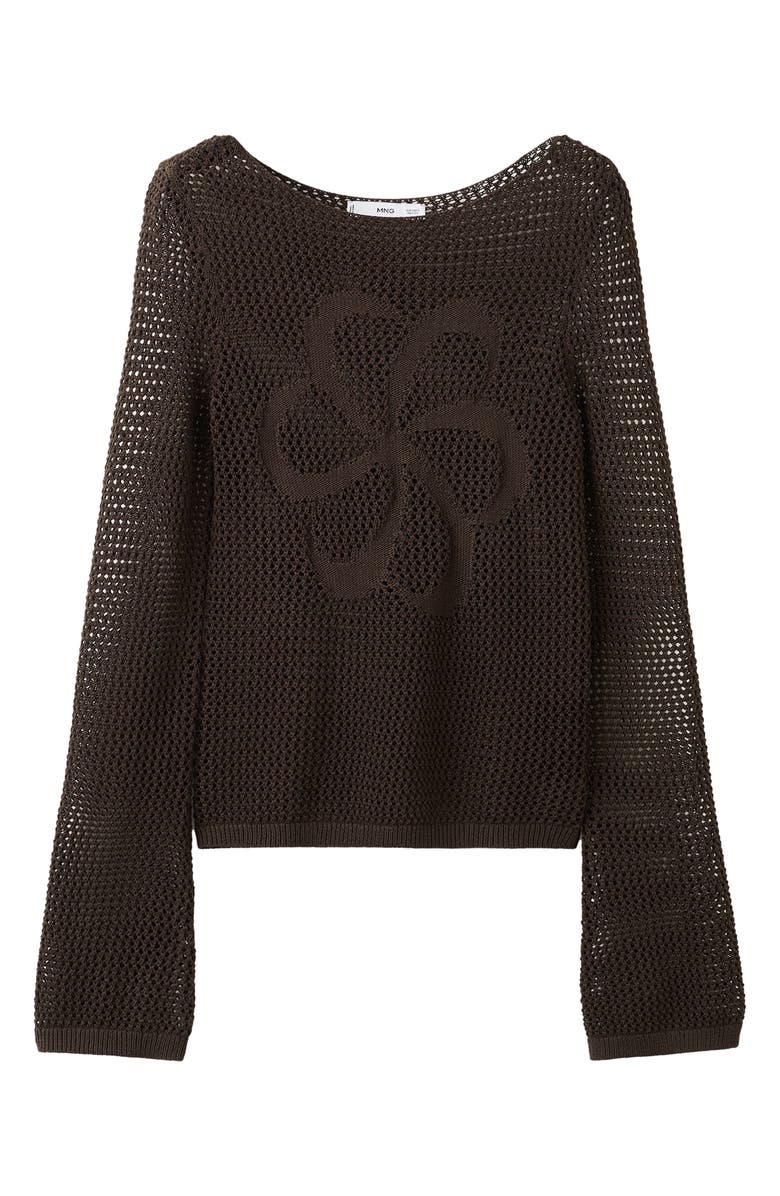 MANGO Floral Openwork Sweater, Alternate, color,