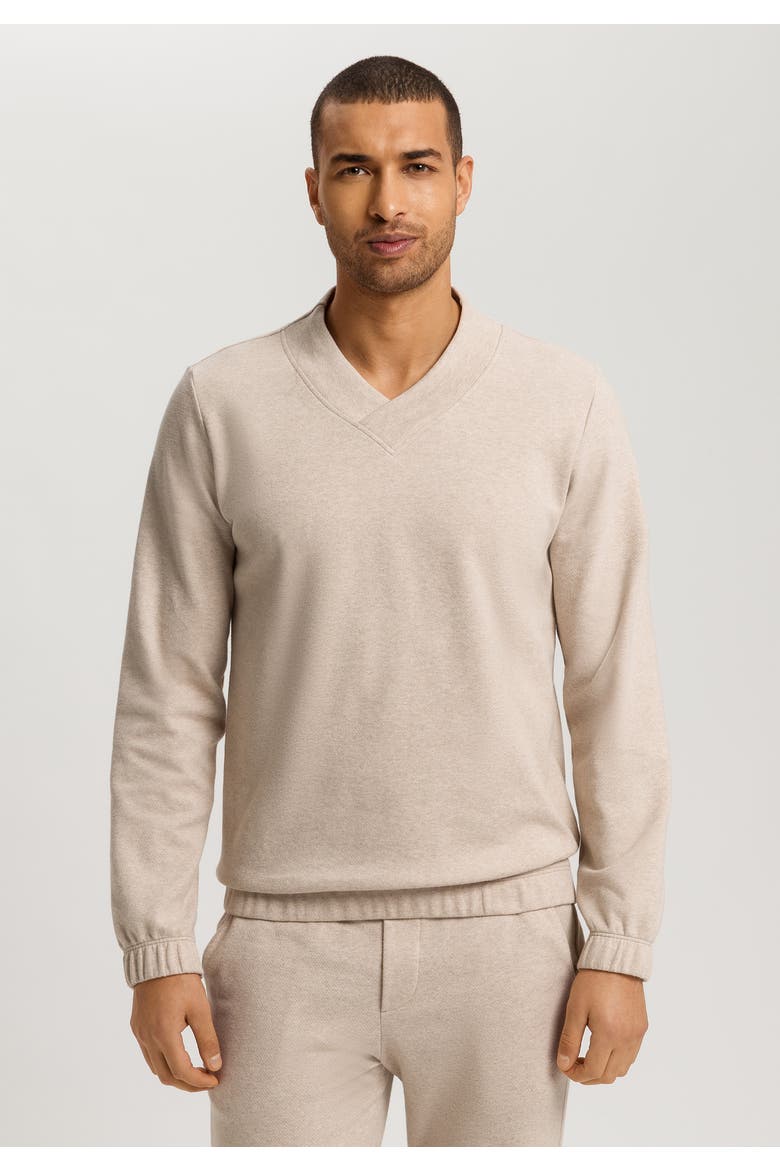 Cozy Living Organic Cotton Soft Jersey Pullover, Alternate, color, Camel Melange