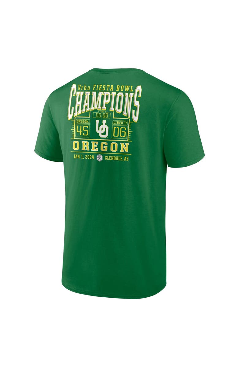 FANATICS Men's Fanatics Branded Green Oregon Ducks 2024 Fiesta Bowl Champions Score T-Shirt, Alternate, color, 