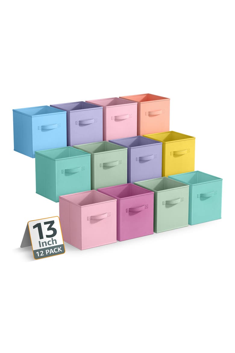 12-Pack Collapsible Storage Cube, Main, color, MULTICOLORED PASTEL