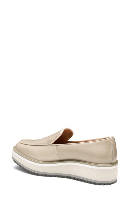 Johnston & Murphy Gracelyn Venetian Platform Loafer In Beige Italian Antiqued