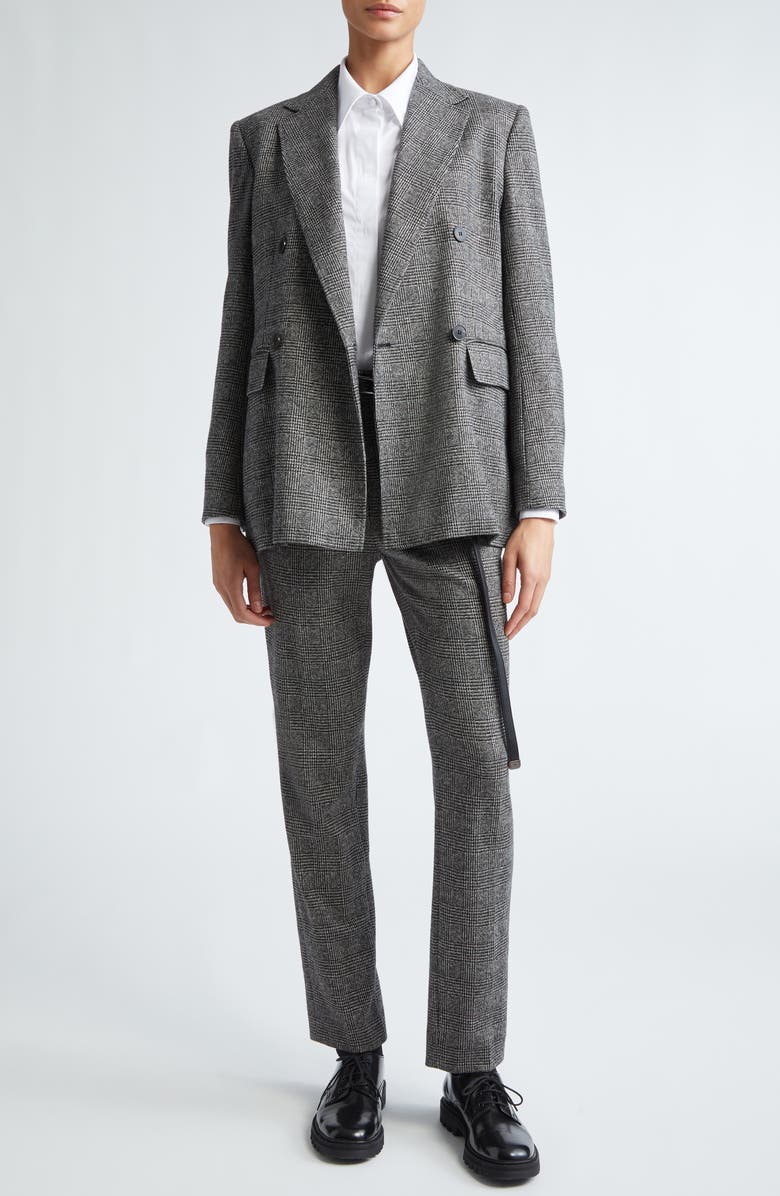 Max Mara Studio Gerico Slim Fit Belted Check Trousers, Alternate, color,