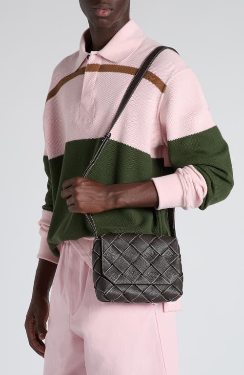 Bottega Veneta Topstitched Intreccciato Leather Messenger Bag