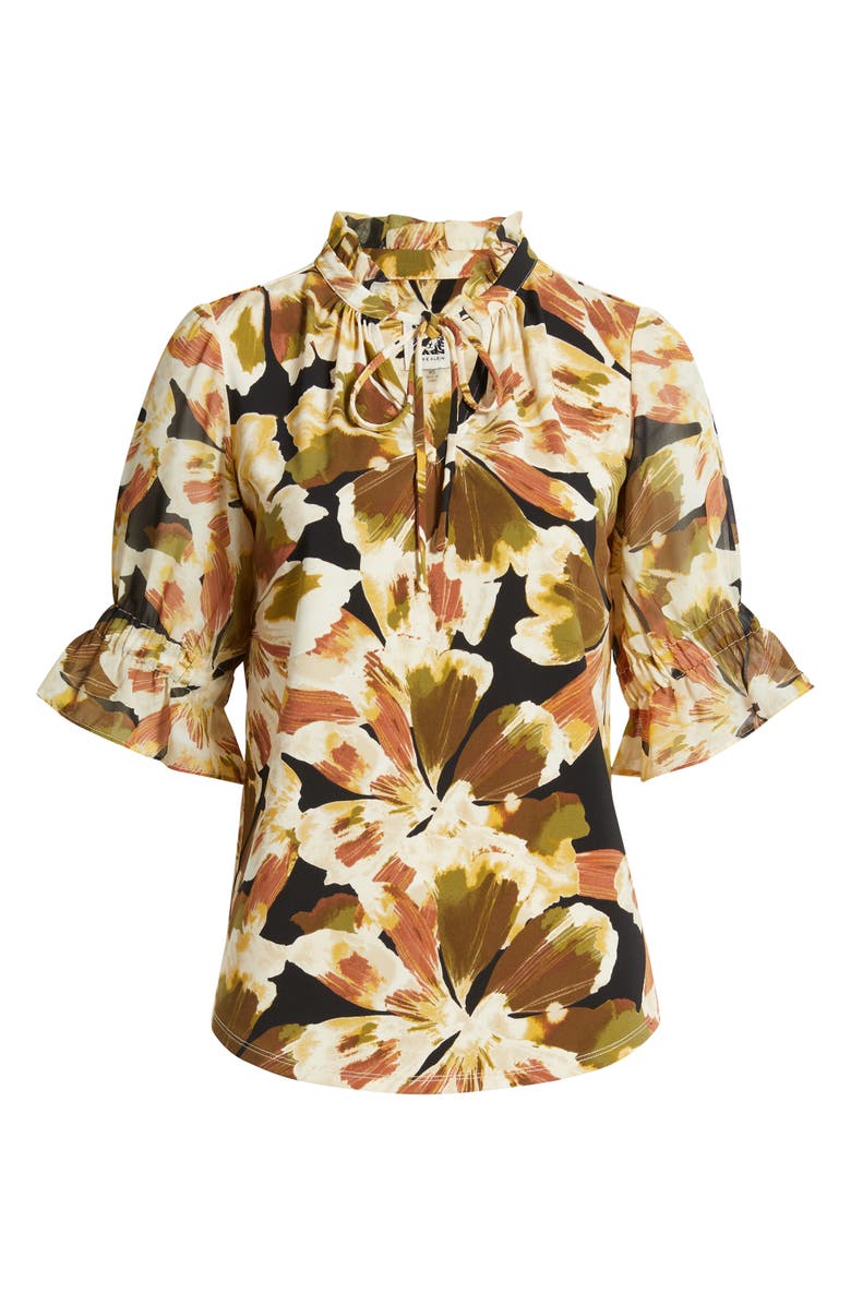 Anne Klein Ruffle Split Neck Top, Alternate, color,