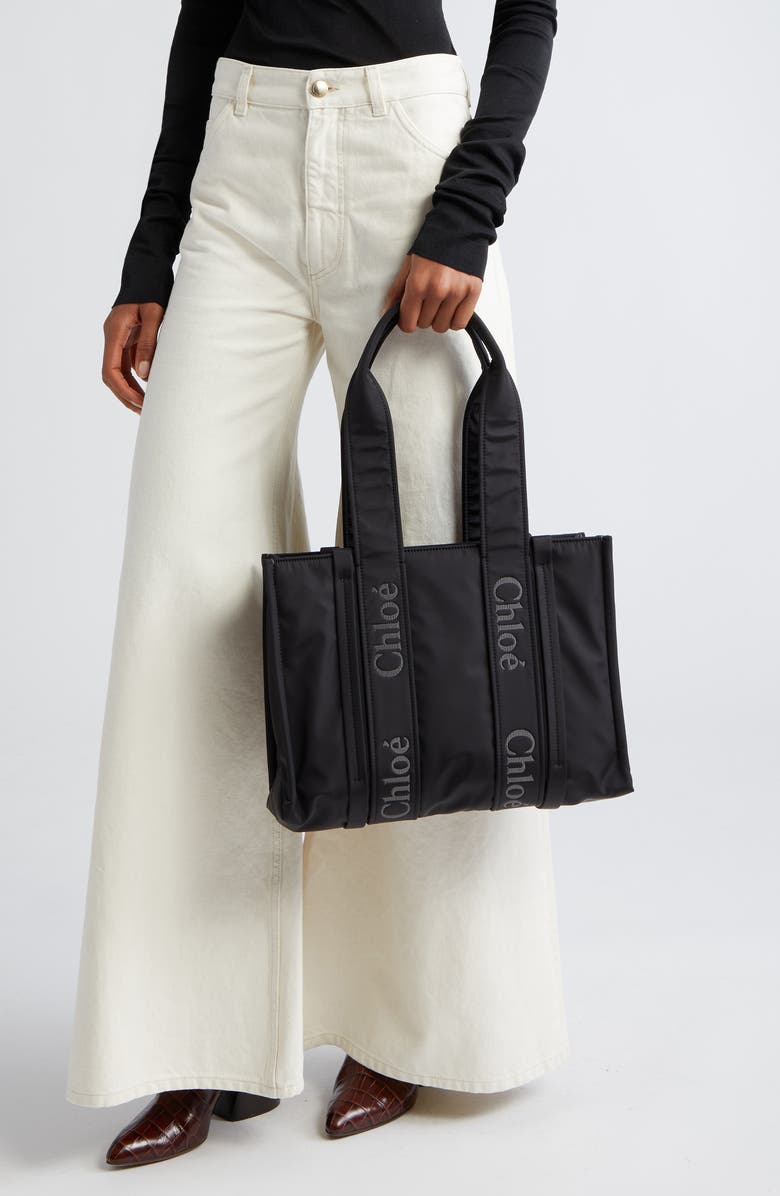 Chloé Medium Woody Textile Tote, Alternate, color,