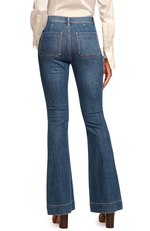 Ramy Brook Cindy Faux Suede Trim Flare Jean In Blue