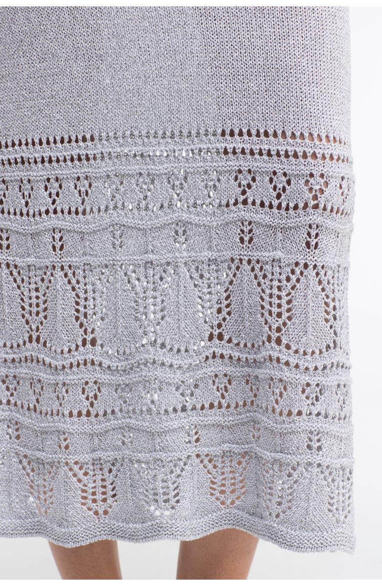 Sunday St. Tropez Gioca Crochet Cover-Up Maxi Skirt, Alternate, color, Silver