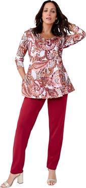 Jessica London Knit Crepe Sweetheart Neckline Peplum Top
