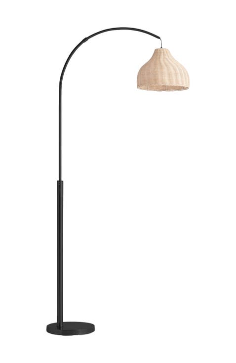 Lark 75" Boho Wicker LED Floor Lamp with Rattan Empire Shade, Bulb Included