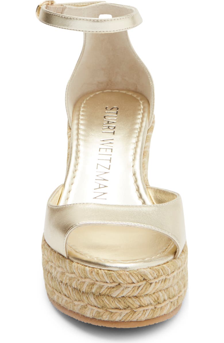 Stuart Weitzman Distia Espadrille Wedge Sandal, Alternate, color, Light Gold