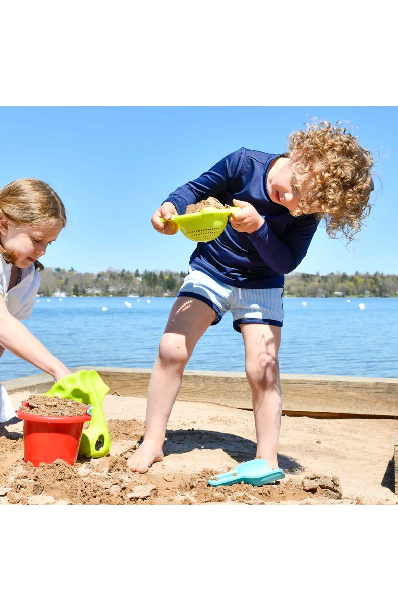HABA Sand Toys Basic Set - 5 Piece Bundle with Plastic Pail, Sieve, Mold, Scoop and Sifting Shovel Sized just for Toddlers Ages 18 Months +, Alternate, color, Multi