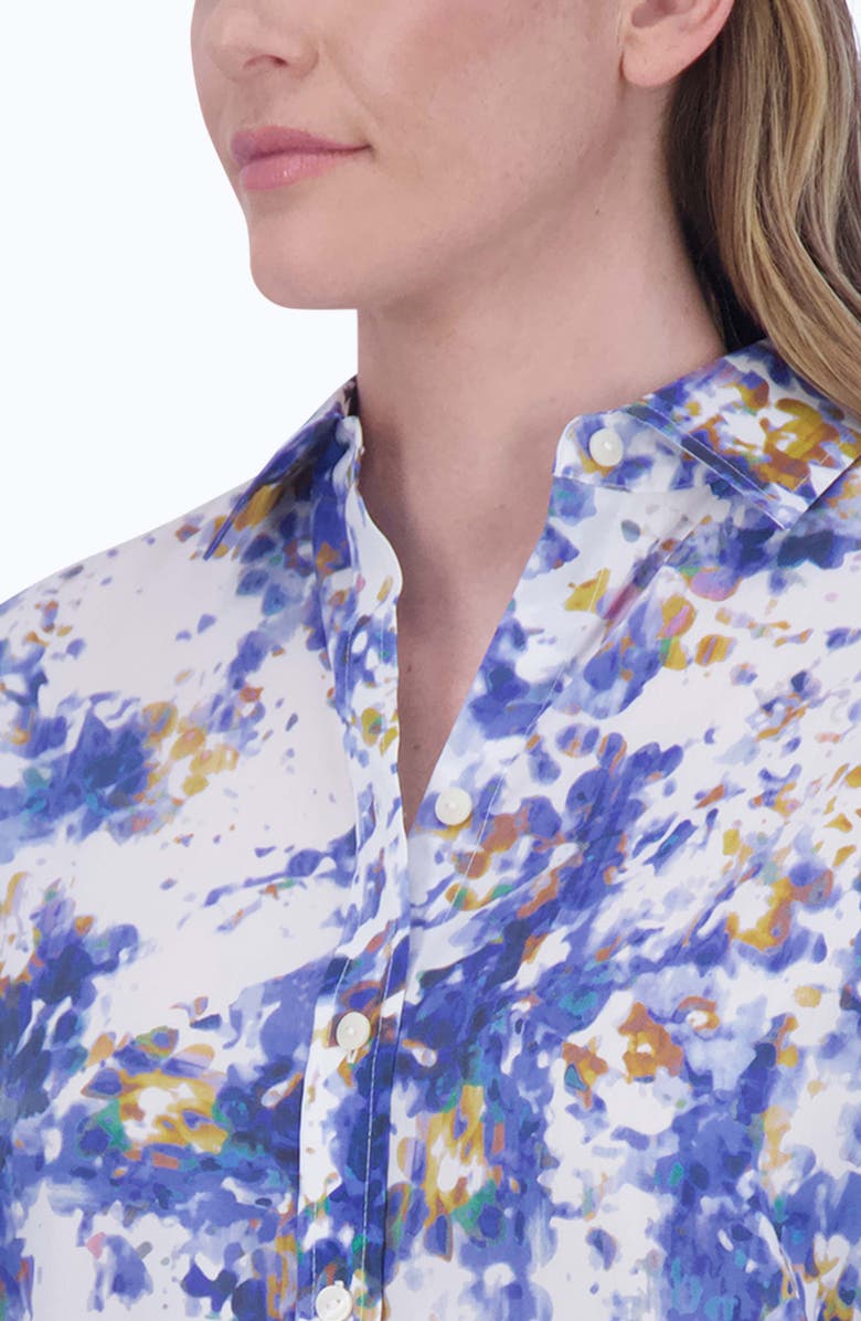 Foxcroft Meghan Abstract Floral Cotton Button-Up Shirt, Alternate, color, 