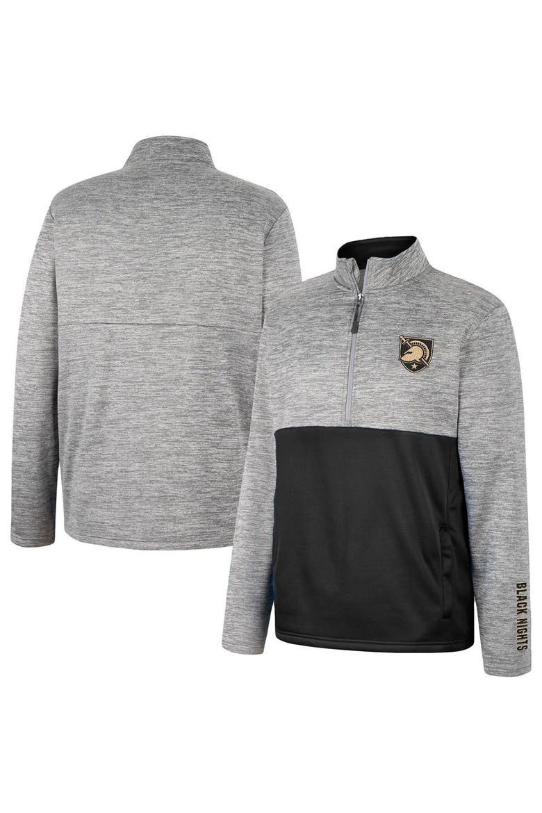 Men's Colosseum Gray Army Black Knights John Half-Zip Jacket, Main, color, Gray