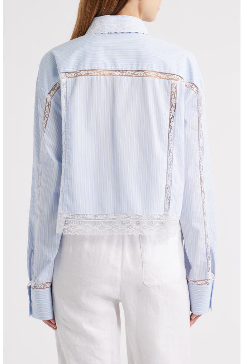Delano Lace Panel Woven Shirt, Alternate, color, SKY LAGOON