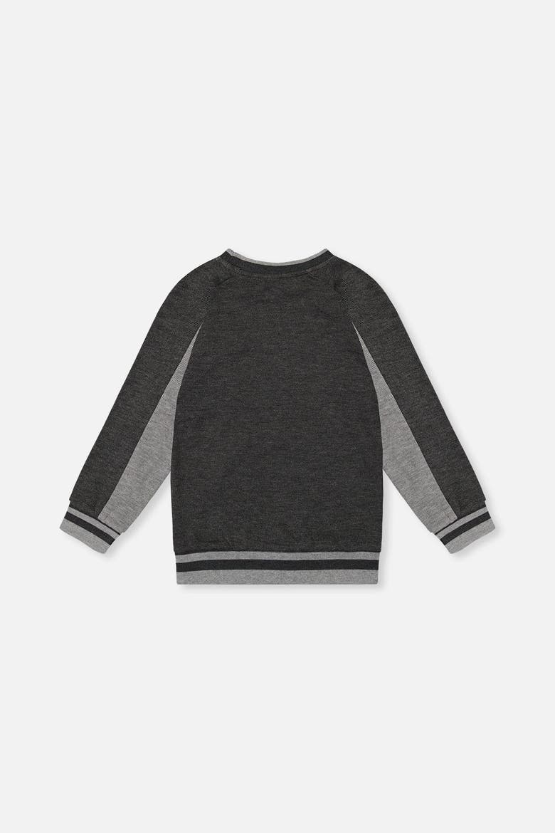 Ribbed Crew Neck Brushed Interior Sweatshirt, Alternate, color, Grey