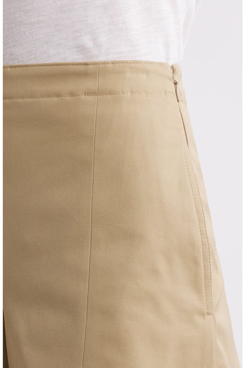 High Waist Flat Front Shorts, Alternate, color, TRENCH