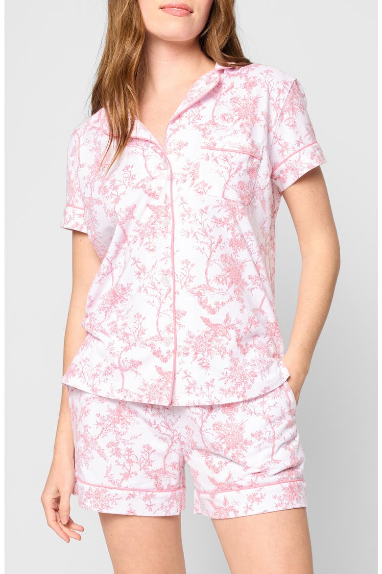 Timeless Toile Classic Pima Cotton Short Sleeve Short Pajamas, Main, color, PINK