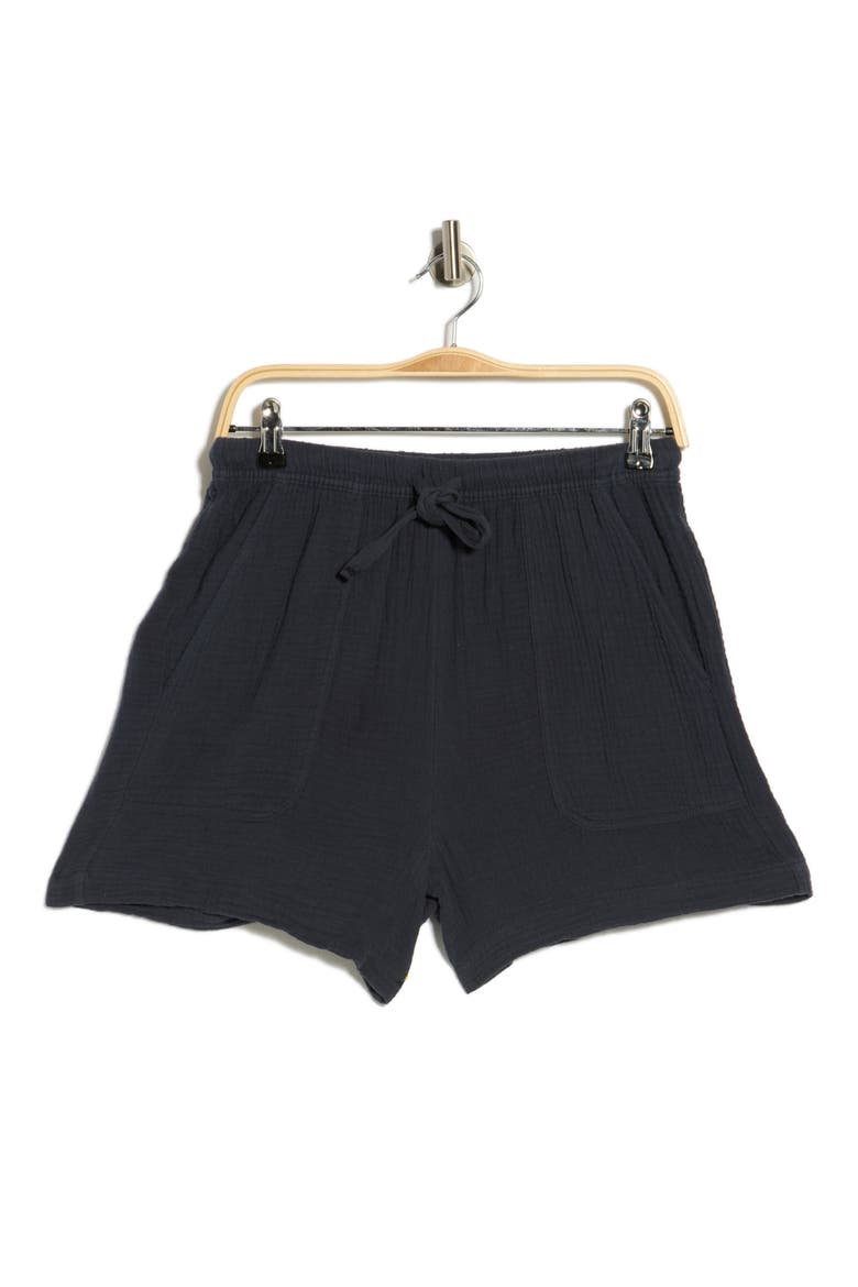 Cotton Gauze Shorts, Alternate, color, NAVY BLUE