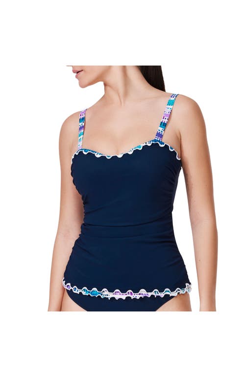 Gottex Canva Tricolore D-cup Tankini Top In Blue
